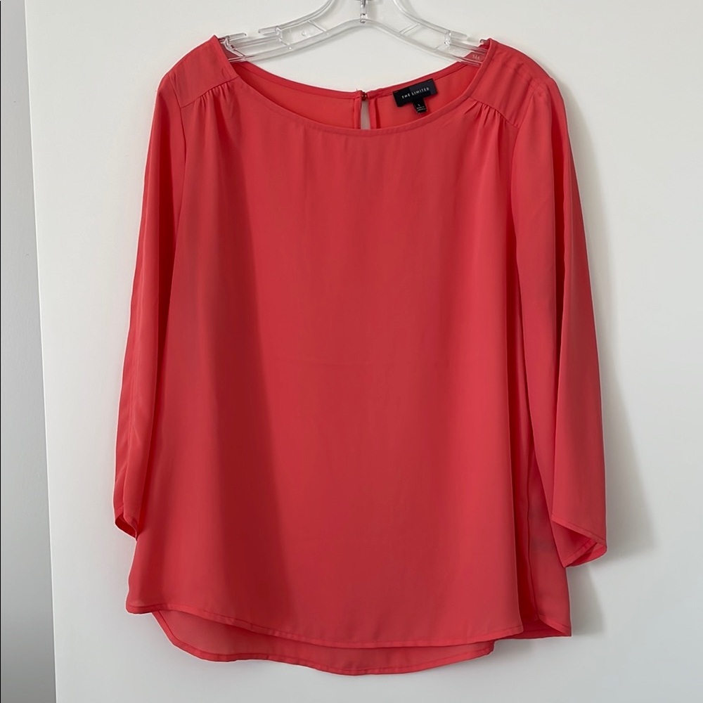 The Limited Coral Boatneck Blouse Top - Office/Casual Style - Size L